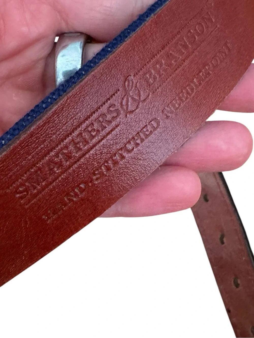 Smathers And Branson Sportfishing Needlepoint Belt - Navy 40
